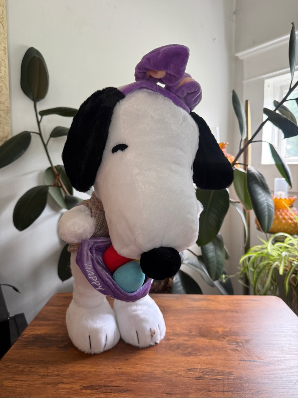 Large Easter Snoopy Plush HAPPY EASTER